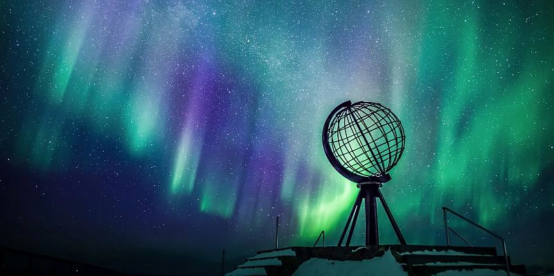 Nordkap im Nordlicht