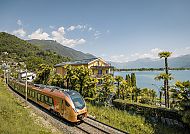 Minusio, Bahn, see, Sommer