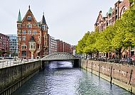Hafencity mit der Speicherstadt in der Hansestadt Hamburg