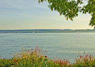 Bodensee, Idyllische Seelandschaft mit Segelbooten am Bodensee., Idyllische Seelandschaft mit Segelbooten am Bodensee.