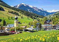 Salzburg_Saalbach_Sommer, Idyllisches Saalbach im Sommer mit blühenden Wiesen und Alpenpanorama., Idyllisches Saalbach im Sommer mit blühenden Wiesen und Alpenpanorama.