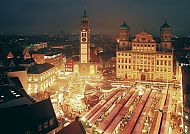 Augsburger Christkindlesmarkt Luftaufnahme