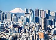 Tokio Skyline mit Fuji im Hintergrund – Japan, Land der aufgehenden Sonne