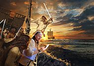 Erleben Sie die Störtebeker Festspiele, Abenteuerliche Szene bei den Störtebeker Festspielen auf Rügen.