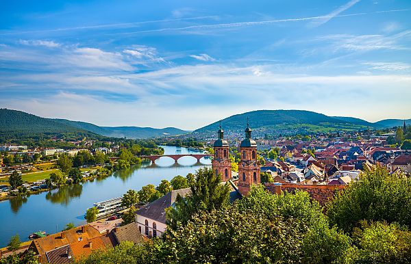 Miltenberg am Main mit malerischer Landschaft und Brücke.