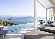 Hotel La Palma, Infinity-Pool mit Blick auf den Lago Maggiore im Hotel La Palma., Infinity-Pool mit Blick auf den Lago Maggiore im Hotel La Palma.