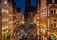 Prinzipalmarkt weihnachtlich, Weihnachtlicher Prinzipalmarkt in Münster im festlichen Lichterglanz., Weihnachtlicher Prinzipalmarkt in Münster im festlichen Lichterglanz.