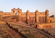 Jaipur, Amber Fort, Amber Fort in Jaipur bei Sonnenuntergang, Indien., Amber Fort in Jaipur bei Sonnenuntergang, Indien.