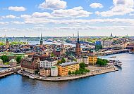 Blick auf Stockholm, malerische Stadtlandschaft an der Ostsee.
