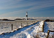 Kampener Leuchtturm im Schnee