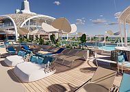 Pool Deck, Entspanntes Pooldeck auf der 'Mein Schiff Relax' bei Sonnenschein., Entspanntes Pooldeck auf der 'Mein Schiff Relax' bei sonnigem Wetter.