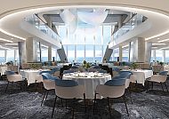 Atlantik Bar, Elegantes Restaurant mit Meerblick auf der 'Mein Schiff Relax'., Elegantes Restaurant-Interieur auf der 'Mein Schiff Relax'.