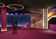 Artistical Foyer GROOVE, Elegantes Foyer im GROOVE-Theater mit stilvoller Beleuchtung., Elegantes Foyer im GROOVE: Artistical-Theater mit stilvoller Beleuchtung.