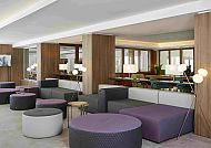 Hotel Casimiro Hotellobby, Moderne Hotellobby mit stilvollen Sitzgelegenheiten und Beleuchtung., Moderne Hotellobby mit stilvollen Sitzgelegenheiten und Beleuchtung.