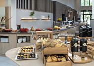 Hampton by Hilton Potsdam, Frühstück, Einladendes Frühstücksbuffet im Hampton by Hilton Potsdam.