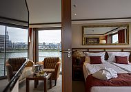 MS VistaBaroness Kabinenbeispiel, Elegantes Kabineninterieur auf der MS VistaBaroness.