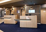 Holiday Inn Express Lustenau, Rezeption, Moderne Rezeption im Holiday Inn Express Lustenau.