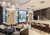 NH Leipzig Zentrum, Bar, Moderne Hotelbar im NH Leipzig Zentrum mit stilvollem Ambiente.